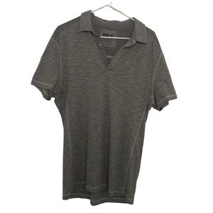 Buckle Short Sleeve Polo Shirt Gray Men's Size L Measurements In Description